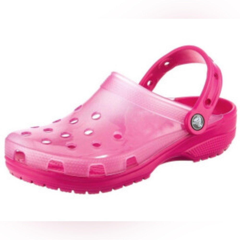 Crocs Classic Translucent Clogs Sandals Pink Size… - image 1